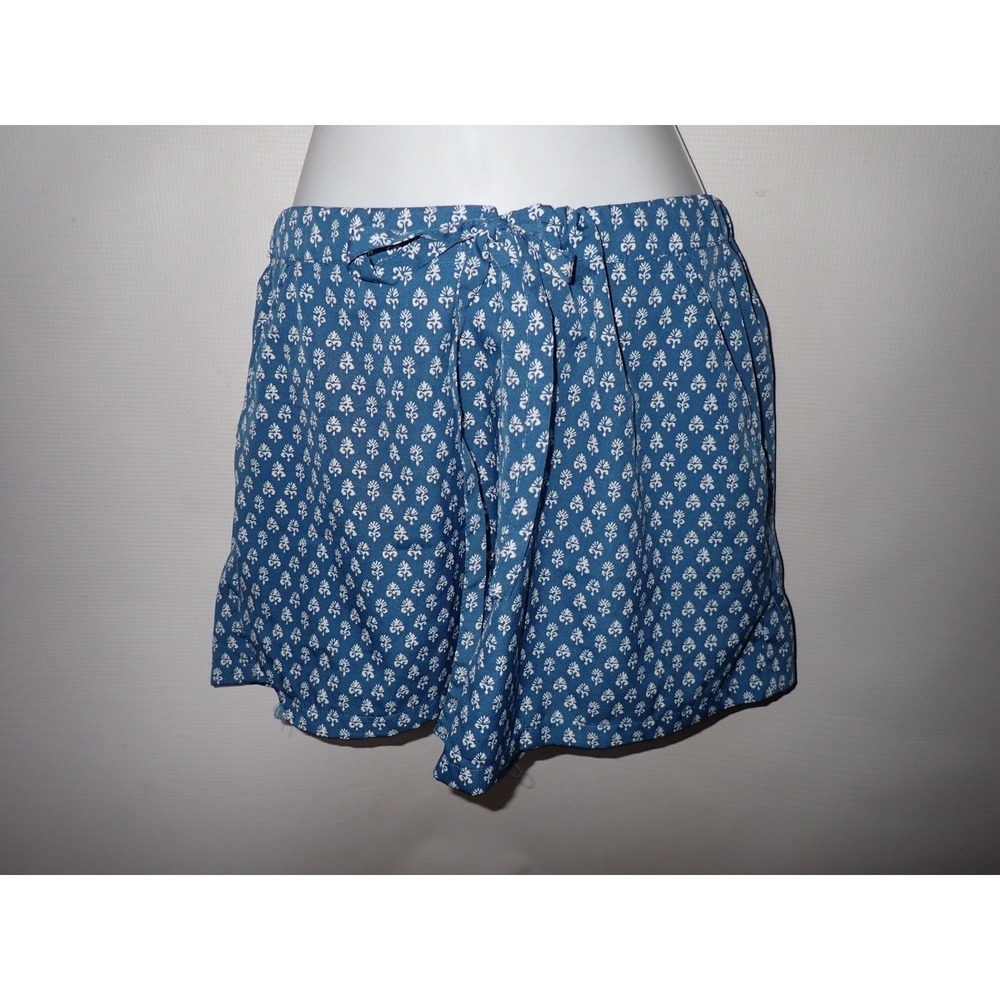 Haute Hippie Style Women's Blue White Floral Pajama Set Shorts Top Size S READ - Picture 5 of 8